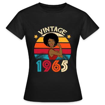 Vintage Afro Karibik 1965 Geburtstag - Frauen T-Shirt - Schwarz - Vorne - AI Model Female 172 dark (172cm)