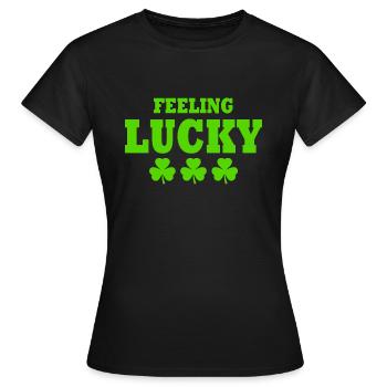 feeling lucky - Women's T-Shirt - black - Front - AI Model Female 172 dark (172cm)
