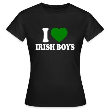 I love irish boys - Frauen T-Shirt - Schwarz - Vorne - AI Model Female 172 dark (172cm)