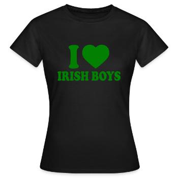 I love irish boys - Frauen T-Shirt - Schwarz - Vorne - AI Model Female 172 dark (172cm)