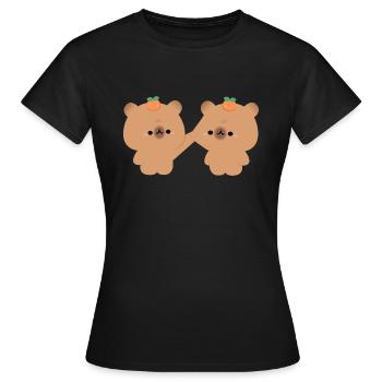Wasserschweine-Paar - Frauen T-Shirt - Schwarz - Vorne - AI Model Female 172 dark (172cm)