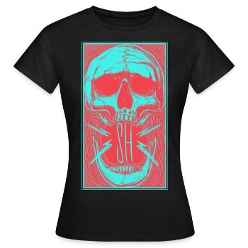 Trippy Skull - T-shirt Femme - noir - Devant - AI Model Female 172 dark (172cm)
