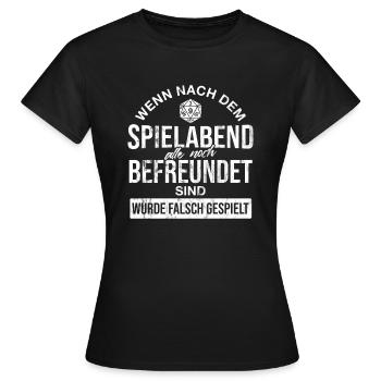 Brettspiele Brettspiel Spieleabend - Frauen T-Shirt - Schwarz - Vorne - AI Model Female 172 dark (172cm)