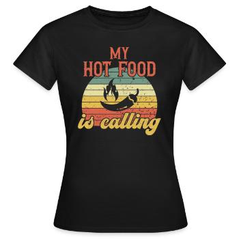 My Hot Food appelle / Scharfes Essen - T-shirt Femme - noir - Devant - AI Model Female 172 dark (172cm)