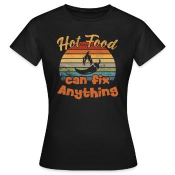 La nourriture chaude peut tout réparer / Scharfes Essen - T-shirt Femme - noir - Devant - AI Model Female 172 dark (172cm)
