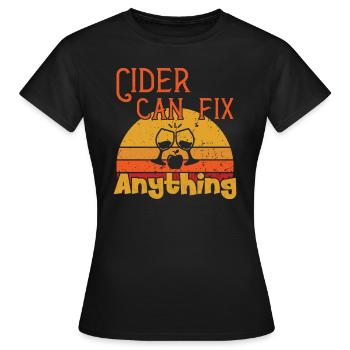 Cider can fix Anything / Cider - Women's T-Shirt - black - Front - AI Model Female 172 dark (172cm)