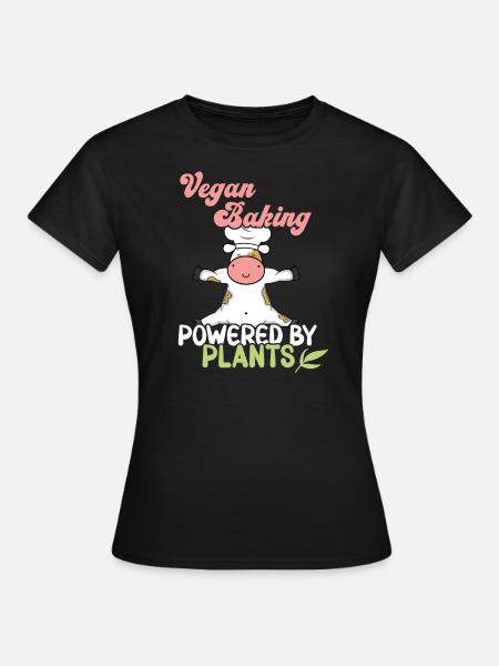 Powered by Plants - Frauen T-Shirt - Schwarz