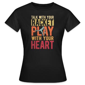 Tennisplatz Spruch Für Tennis - Frauen T-Shirt - Schwarz - Vorne - AI Model Female 172 dark (172cm)