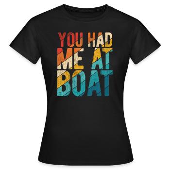 Segelboot Kapitän Spruch Zum Segeln - Frauen T-Shirt - Schwarz - Vorne - AI Model Female 172 dark (172cm)