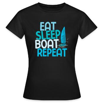 Segelboot Kapitän Spruch Zum Segeln - Frauen T-Shirt - Schwarz - Vorne - AI Model Female 172 dark (172cm)