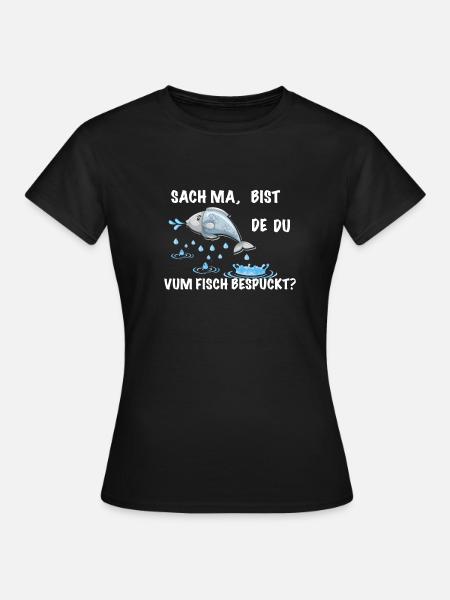 Fisch Spruch lustig Sächsich - Frauen T-Shirt - Schwarz