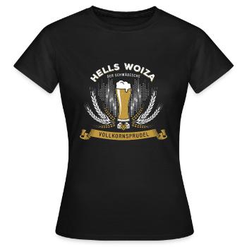 Hells Woiza – der schwäbische Vollkornsprudel - Frauen T-Shirt - Schwarz - Vorne - AI Model Female 172 dark (172cm)