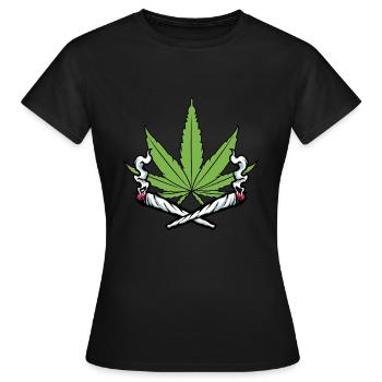 CHANVRE CANNABIS JOINT HERBE KIFFEN KIFFER - T-shirt Femme - noir - Devant - AI Model Female 172 dark (172cm)
