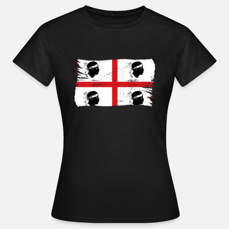 Drapeau de la Sardaigne Drapeau sarde Drapeau de la Sardaigne - T-shirt Femme - noir