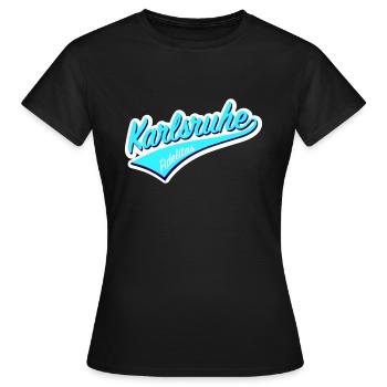 KARLSRUHE CYAN - Frauen T-Shirt - Schwarz - Vorne - AI Model Female 172 dark (172cm)