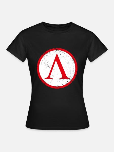 Spartan shield used - Frauen T-Shirt - Schwarz