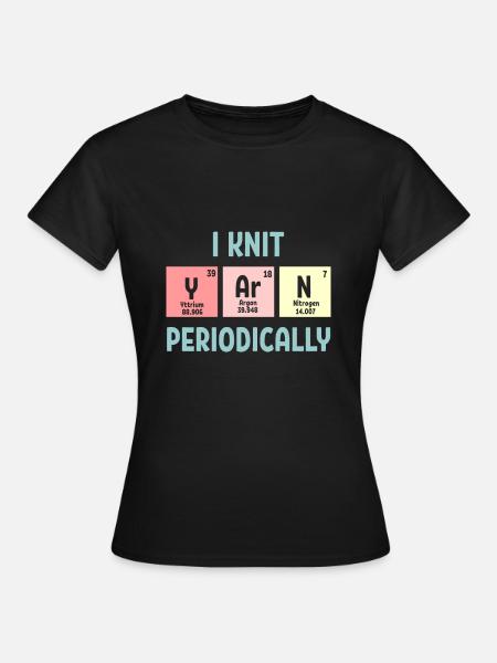 Stricken Knit Periodically Stricker - Frauen T-Shirt - Schwarz