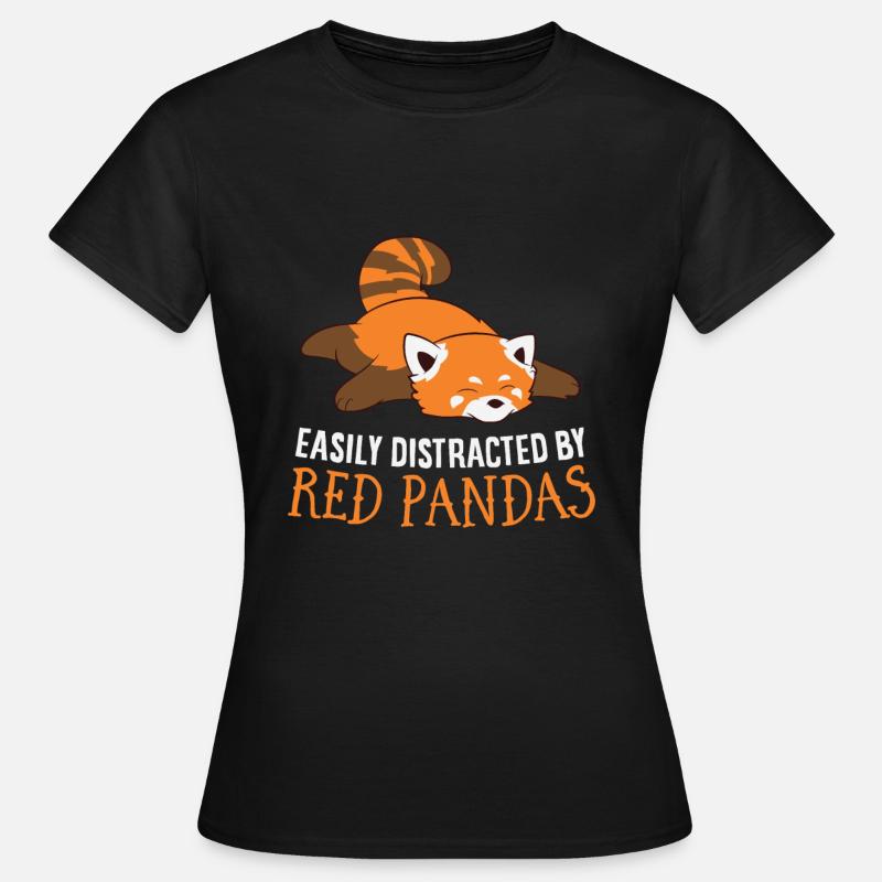 Easily Distracted By Red Pandas - Women's T-Shirt - black