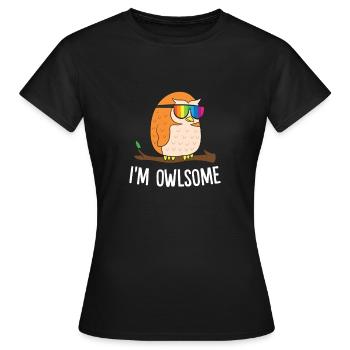 Hibou hibou joyeux - T-shirt Femme - noir - Devant - AI Model Female 172 dark (172cm)