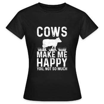 Vaches Me Heureux agriculteur lait vache - T-shirt Femme - noir - Devant - AI Model Female 172 dark (172cm)
