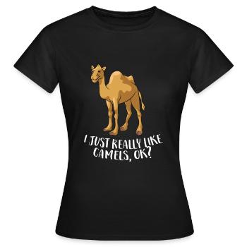 Lustige Kamele Ich mag Kamele einfach wirklich - Frauen T-Shirt - Schwarz - Vorne - AI Model Female 172 dark (172cm)