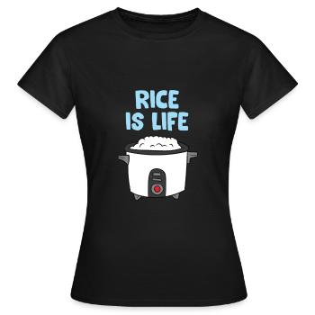 Le riz est la vie Chine sûr riz cuiseur - T-shirt Femme - noir - Devant - AI Model Female 172 dark (172cm)