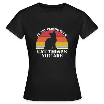 Chat Chats Sunset Amis chats - T-shirt Femme - noir - Devant - AI Model Female 172 dark (172cm)