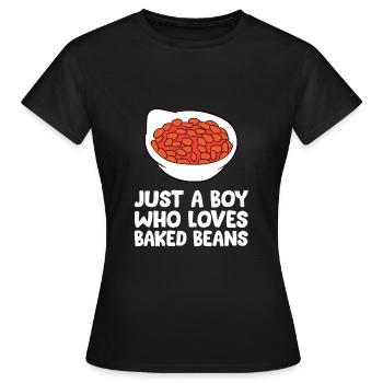 Baked Bean Boy juste un garçon qui a cuit des haricots au lard - T-shirt Femme - noir - Devant - AI Model Female 172 dark (172cm)