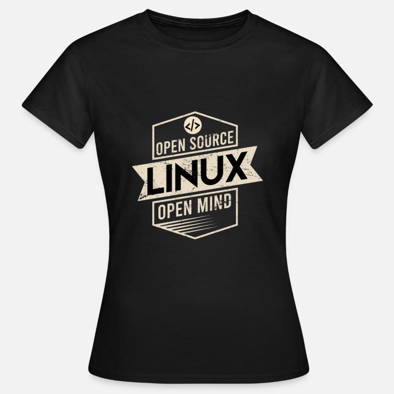 Open Source Open Mind Linux Betriebssystem - Frauen T-Shirt - Schwarz