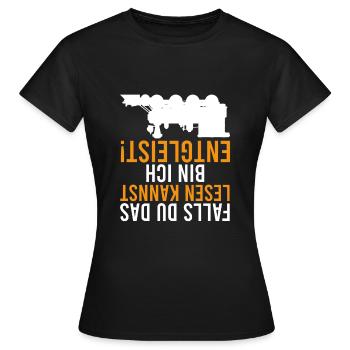 Modellbauer Zugführer Eisenbahner Spruch Entgleist - Frauen T-Shirt - Schwarz - Vorne - AI Model Female 172 dark (172cm)