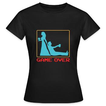 Junggeselle Junggesellenabschied Gamer Spruch - Frauen T-Shirt - Schwarz - Vorne - AI Model Female 172 dark (172cm)