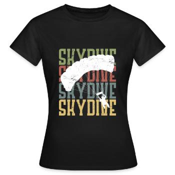 Parachutiste motif Skydive Skydiver - T-shirt Femme - noir - Devant - AI Model Female 172 dark (172cm)