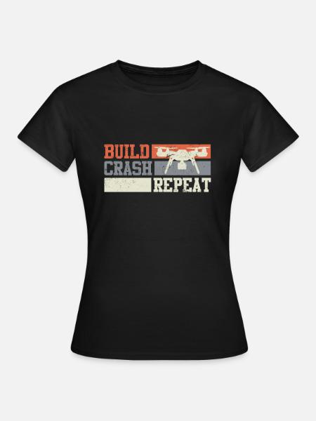 Quadrocopter Drohnen Pilot FPV - Frauen T-Shirt - Schwarz