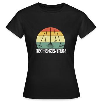 Rechenzentrum Retro Vintage Rechen & Besen Garten - Frauen T-Shirt - Schwarz - Vorne - AI Model Female 172 dark (172cm)
