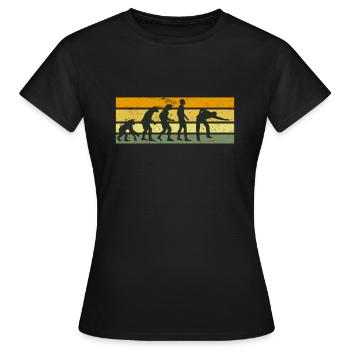 Snooker De l’Évolution de Billard Singe Homme 8-Ball - T-shirt Femme - noir - Devant - AI Model Female 172 dark (172cm)