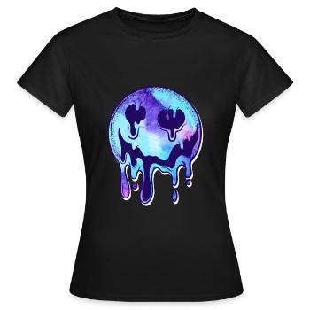 Melting Acid Face MDMA Extasy Techno Party - T-shirt Femme - noir - Devant - AI Model Female 172 dark (172cm)