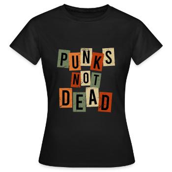 Punks not Dead Punk Rock Punker Retro Vintage - Frauen T-Shirt - Schwarz - Vorne - AI Model Female 172 dark (172cm)