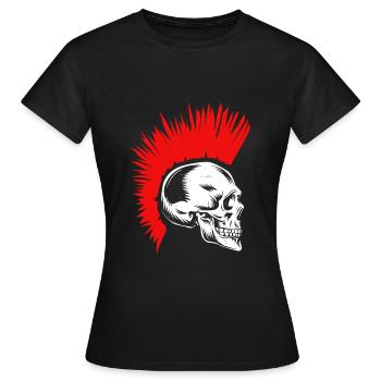 Punker tête de mort os iroquois coiffeur rocker - T-shirt Femme - noir - Devant - AI Model Female 172 dark (172cm)
