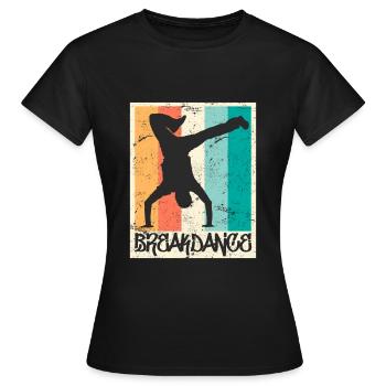 Breakdance Vintage B-Boy Breakdancer - Frauen T-Shirt - Schwarz - Vorne - AI Model Female 172 dark (172cm)