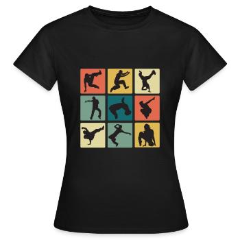 Vintage Breakdance Moves B-Boy Breakdancer - Frauen T-Shirt - Schwarz - Vorne - AI Model Female 172 dark (172cm)