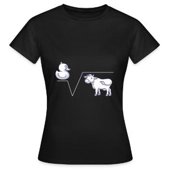 Maths blague N-te racine de Q racine de canard vache - T-shirt Femme - noir - Devant - AI Model Female 172 dark (172cm)