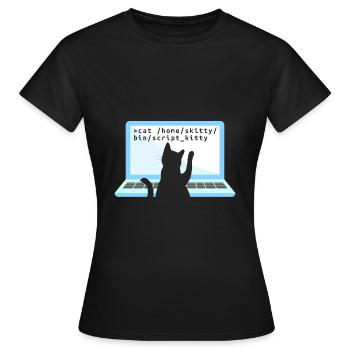 Chat comme codeur codeur propriétaire de chat - T-shirt Femme - noir - Devant - AI Model Female 172 dark (172cm)