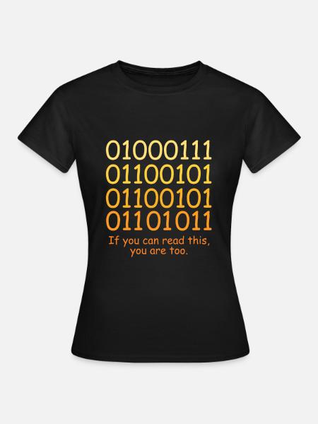 Funny Code Binary Code Design for Nerds Geeks - Women's T-Shirt - black