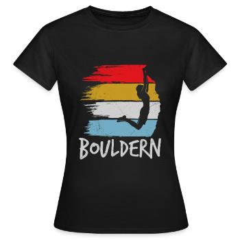 Bouldering Vintage Climbing Hall Boulder - T-shirt Femme - noir - Devant - AI Model Female 172 dark (172cm)