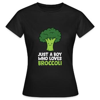 Brocoli doux Juste un garçon qui aime le brocoli - T-shirt Femme - noir - Devant - AI Model Female 172 dark (172cm)