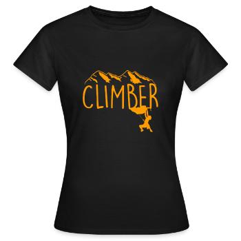 Felsklettern Klettern Kletterer Freiklettern - Frauen T-Shirt - Schwarz - Vorne - AI Model Female 172 dark (172cm)