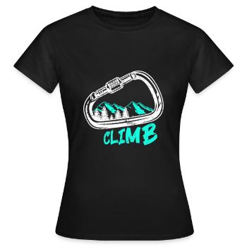 Klettersport Klettern Felsklettern Freiklettern - Frauen T-Shirt - Schwarz - Vorne - AI Model Female 172 dark (172cm)