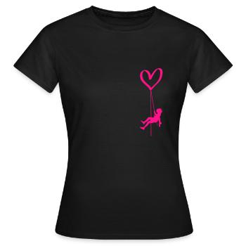 Kletter Herz Felsklettern Freiklettern Vorstieg - Frauen T-Shirt - Schwarz - Vorne - AI Model Female 172 dark (172cm)