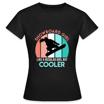 Frauen Snowboard Spruch Snowboard Girl Boarder - Frauen T-Shirt - Schwarz - Vorne - AI Model Female 172 dark (172cm)