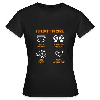 Bébé 2022 Prédiction papa devenir maman - T-shirt Femme - noir - Devant - AI Model Female 172 dark (172cm)